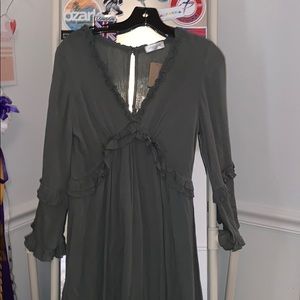 Vestique army green long sleeve dress